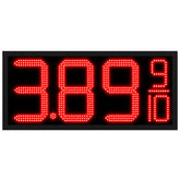 24 Inch Red LED Gas Price Sign for Gas Stations, 3 Large Digits with 9/10 Fraction, RF Remote Control, IP65 Weatherproof Housing, Digital Fuel Price Display for REGULAR, PLUS & DIESEL, Outdoor Commercial Roadside Sign