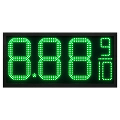 16 Inch Green LED Gas Price Display Sign, Outdoor Fuel Price Board 8.889/10 with RF Remote by Gas Price Sign