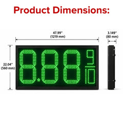 18 Inch Green LED Gas Price Sign, Outdoor Digital Fuel Price Display 8.889/10 with RF Remote, Master & Slave Sign by Gas Price Sign