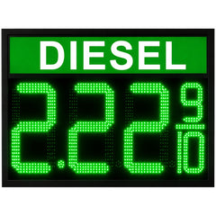 18 Inch Green LED DIESEL Gas Price Display, Outdoor Fuel Price Board 8.889/10 with RF Remote by Gas Price Sign