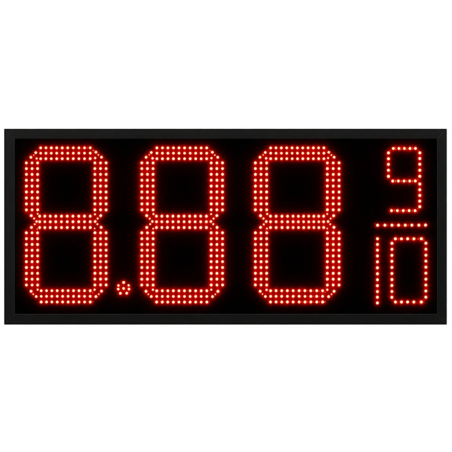12 Inch Red LED Gas Station Price Display, 8.889/10 Digits, Double-Sided Master & Slave Sign with RF Remote, Outdoor Fuel Price Board by Gas Price Sign