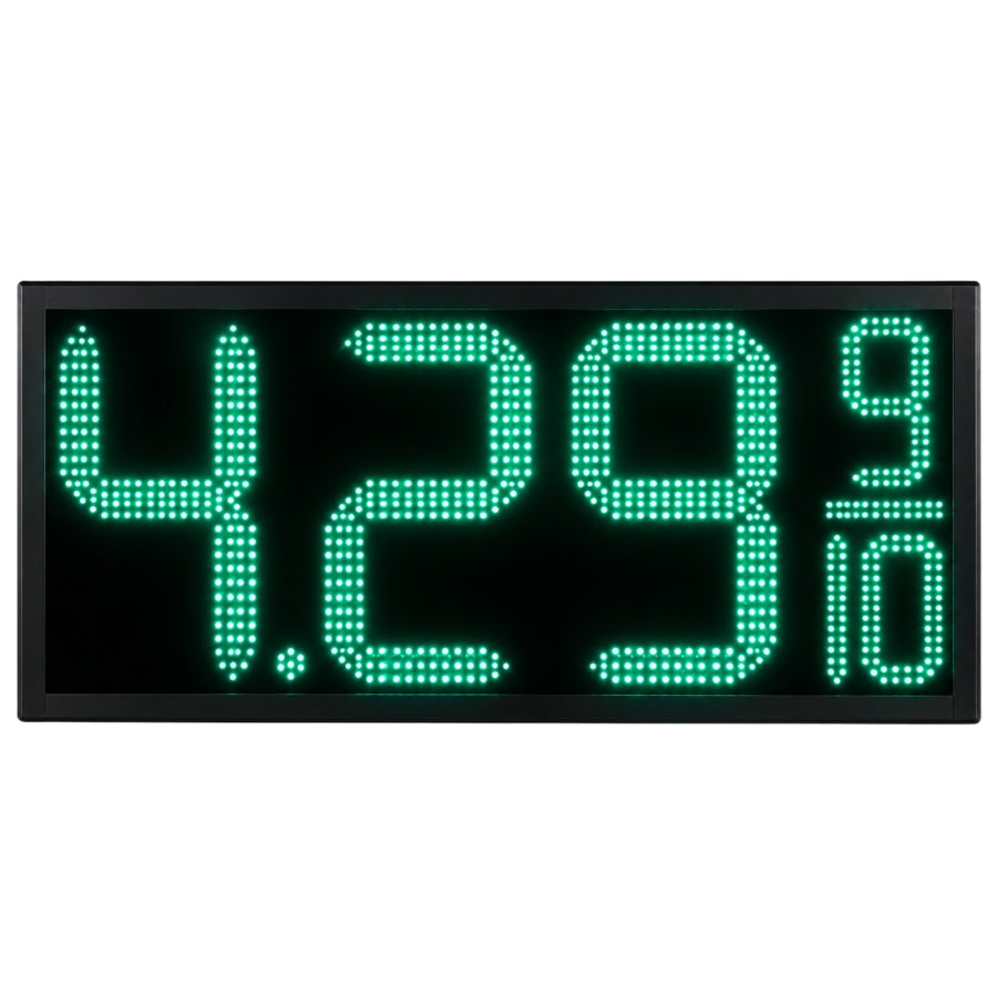 18 Inch Green LED Gas Price Sign for Gas Stations, 3 Large Digits with 9/10 Fraction, RF Remote Control, IP65 Weatherproof Housing, Digital Fuel Price Display for REGULAR, PLUS & DIESEL, Outdoor Commercial Roadside Sign