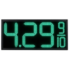 18 Inch Green LED Gas Price Sign for Gas Stations, 3 Large Digits with 9/10 Fraction, RF Remote Control, IP65 Weatherproof Housing, Digital Fuel Price Display for REGULAR, PLUS & DIESEL, Outdoor Commercial Roadside Sign