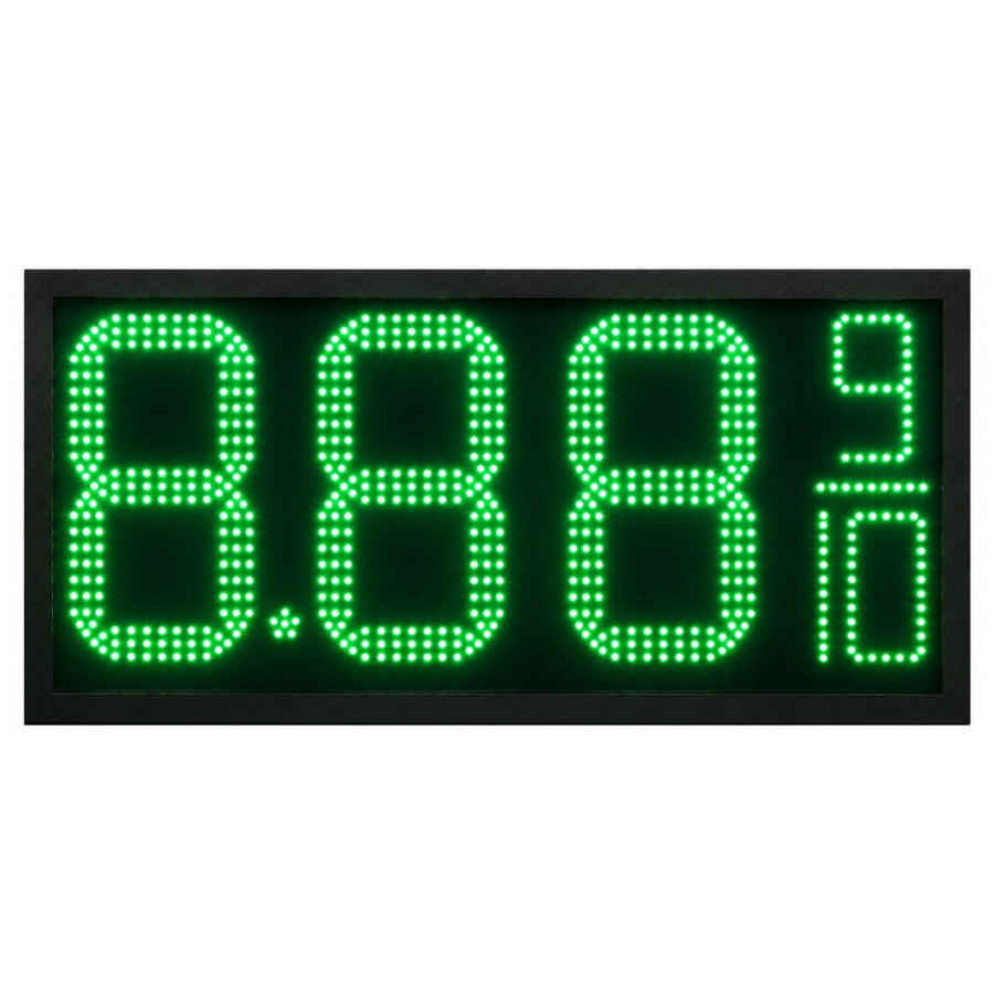 16 Inch Green LED Gas Price Display Sign, Outdoor Fuel Price Board 8.889/10 with RF Remote by Gas Price Sign