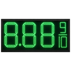 12 Inch Green LED Fuel Price Display, 8.889/10 Digital Gas Station Sign with RF Remote, Master & Slave Outdoor Signage by Gas Price Sign