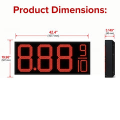 16 Inch Red LED Gas Price Sign, Outdoor Digital Fuel Price Board 8.889/10 with RF Remote, Master & Slave Commercial Display by Gas Price Sign
