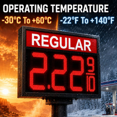18 Inch Red LED REGULAR Gas Price Sign, Outdoor Fuel Price Display 8.889/10 with RF Remote, Commercial Fuel Station Signage