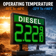 18 Inch Green LED DIESEL Gas Price Display, Outdoor Fuel Price Board 8.889/10 with RF Remote by Gas Price Sign