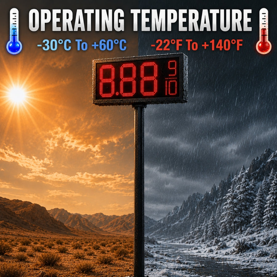 16 Inch Red LED Gas Price Sign, Outdoor Digital Fuel Price Board 8.889/10 with RF Remote, Master & Slave Commercial Display by Gas Price Sign