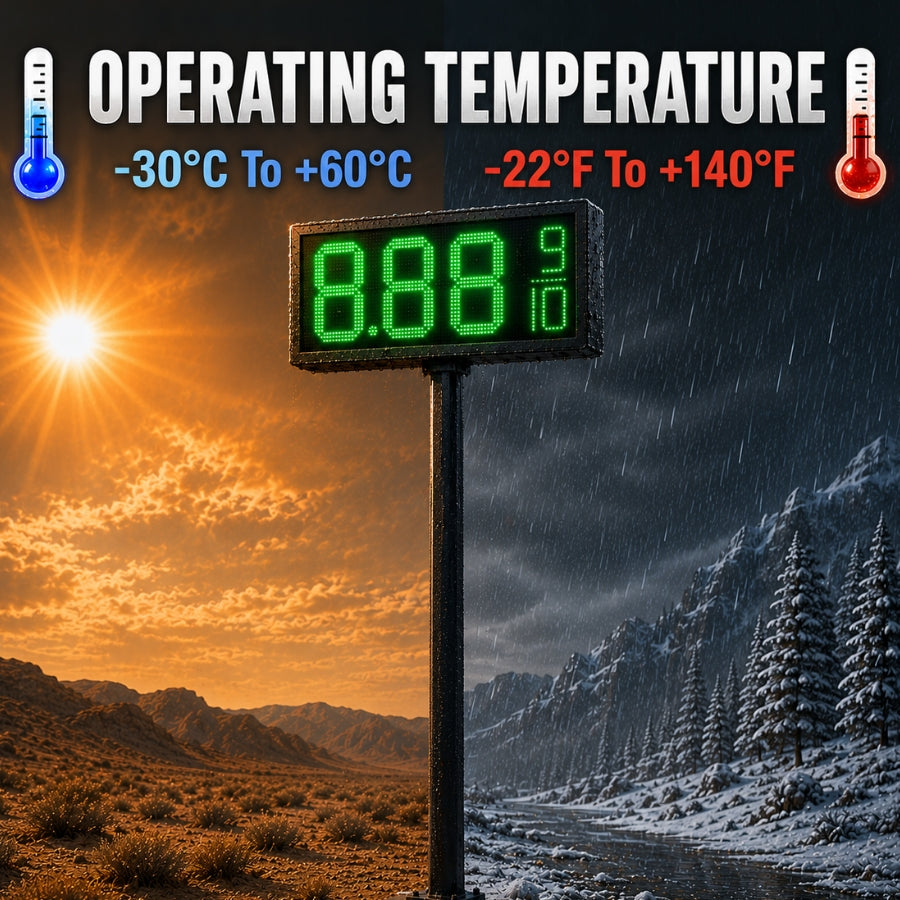 18 Inch Green LED Gas Price Sign, Outdoor Digital Fuel Price Display 8.889/10 with RF Remote, Master & Slave Sign by Gas Price Sign